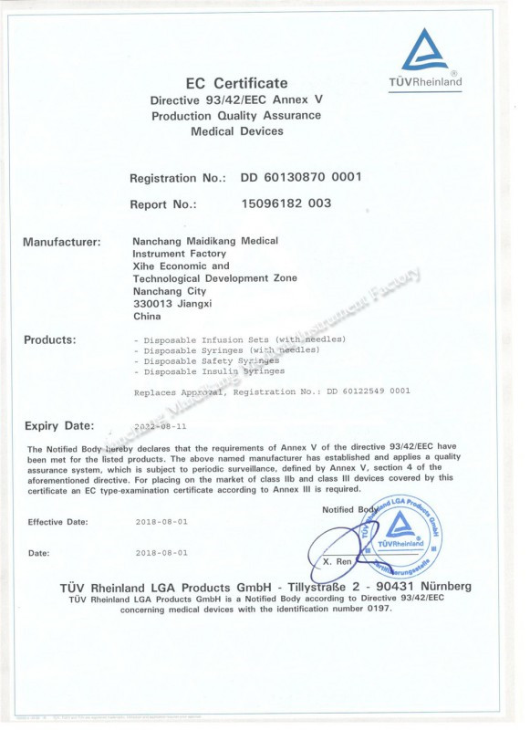 CE CERTIFICATE from Maidikang factory